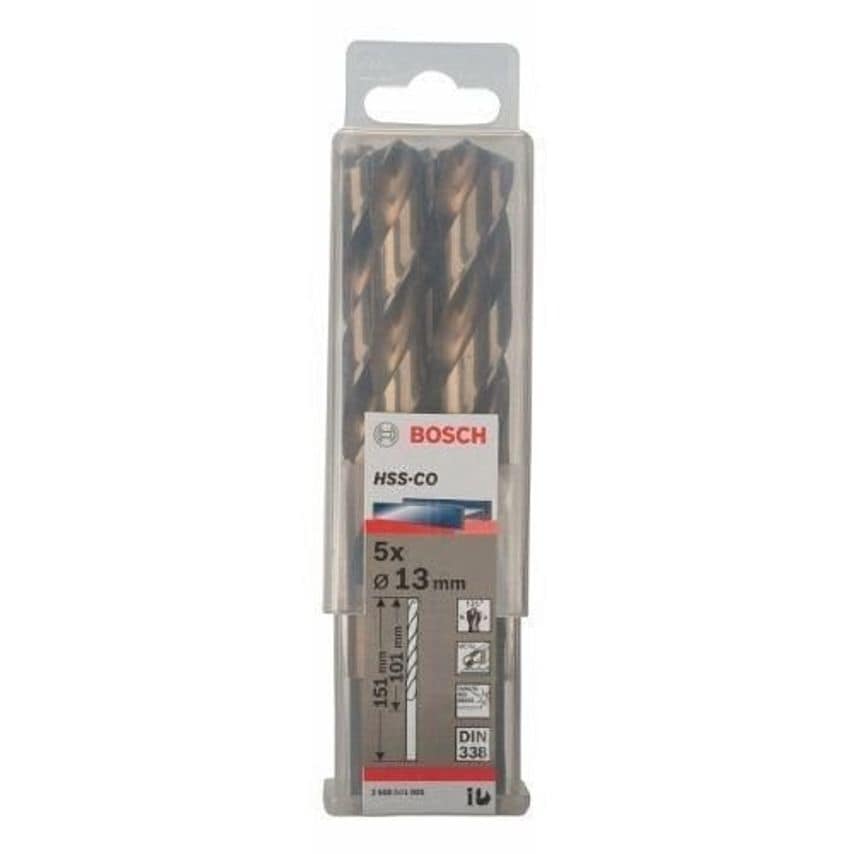 2608585905, Pack of 5 13 x 101 x 151mm HSS-Co Drill Bit DIN338