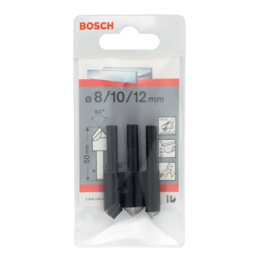 2608596667 3 Piece 8-12mm Countersink Bit Set