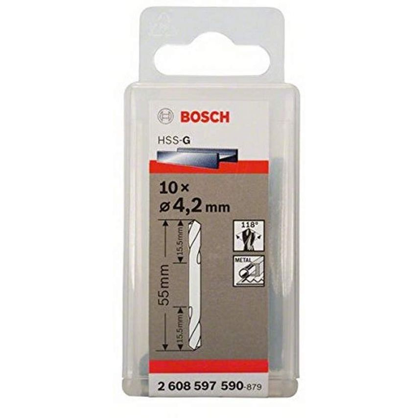 2608597590, Pack of 10 4.2mm HSS-G Double Ended Drill Bit HSS-G