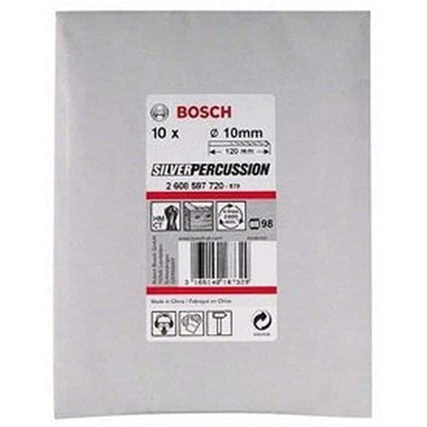 2608597720, Pack of 10 10 x 80 x 120mm Silver Percussion Drill