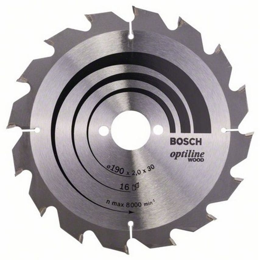2608641184 Optiline Wood 190x30mm Circular Saw Blade 16T