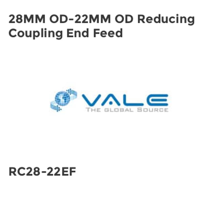 28MM OD-22MM OD Reducing Coupling End Feed