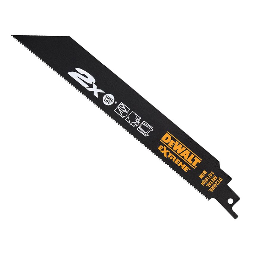 2X Life Metal Reciprocating Blade 203mm x 14/18 TPI Pack of 5 DEWDT2408LQZ