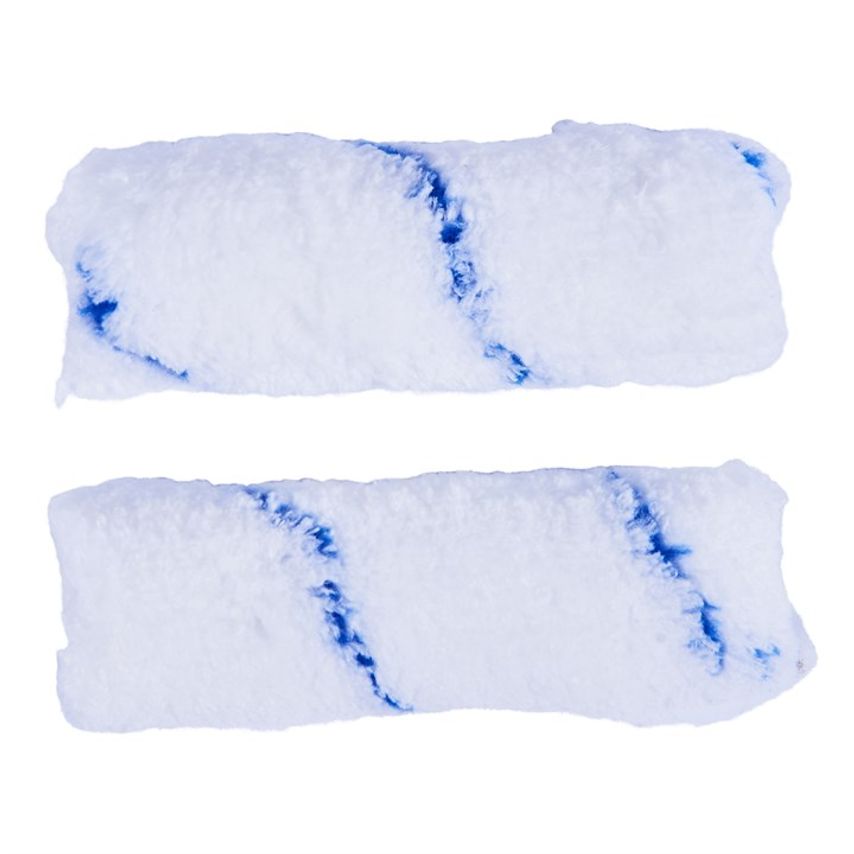 2 Piece 100mm (4") Medium Pile (12mm) Roller Sleeve - Micro-Fibre