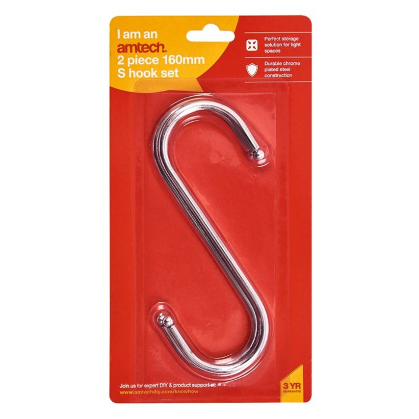 2 Piece 160mm S-Hook Set