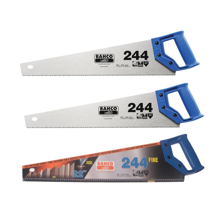 2 x 244 Hardpoint Handsaw 550mm (22in) 1 x 244 Fine Cut Handsaw 550mm (22in)