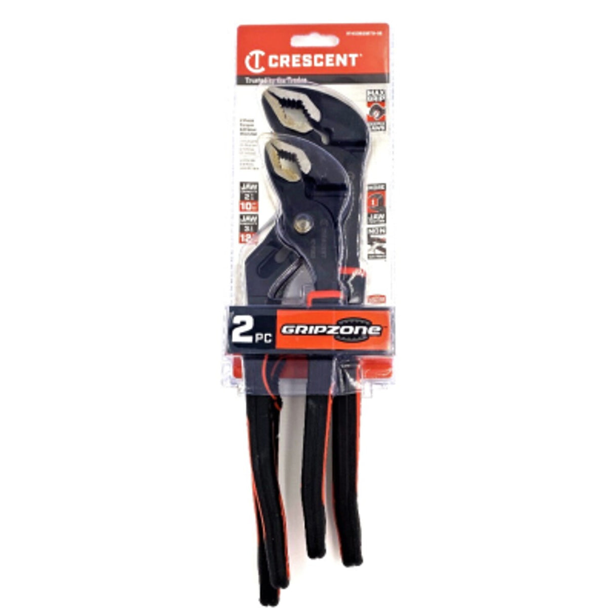 2pc 10in 12in Grip Zone Tongue and Groove Plier Set