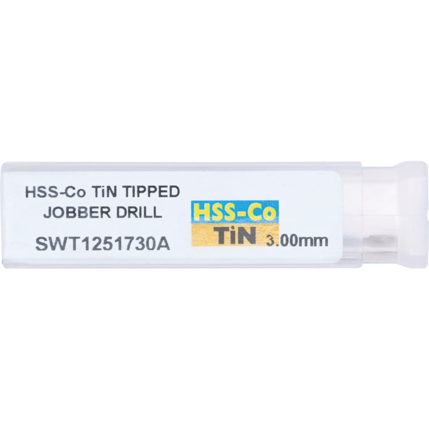 3.00MM HSS-Cobalt H/Duty Jobber Drill TiN Tipped