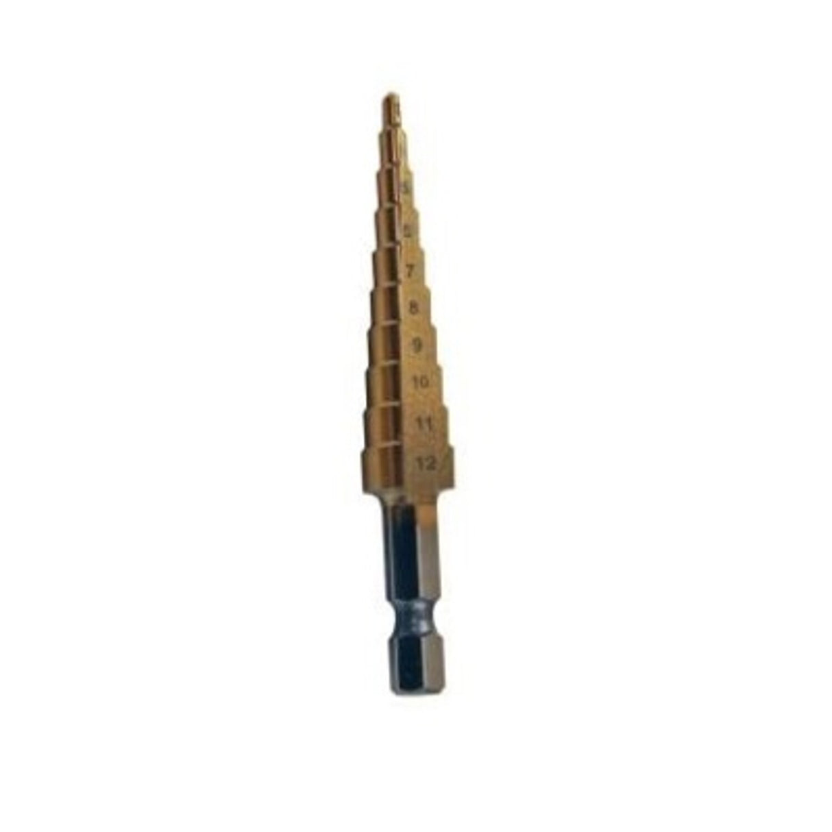 3-12mm Step Drill Titanium 1/4in Hex Shank