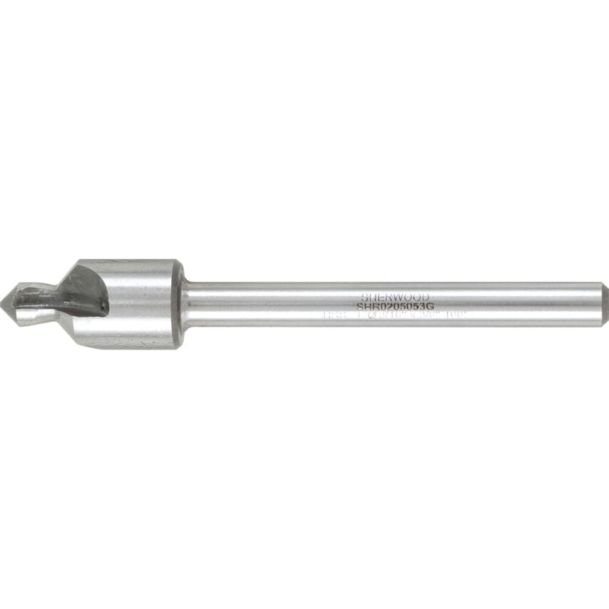 3/16"X3/8" 100DEG HSS-Cobalt 3FL Piloted Countersink