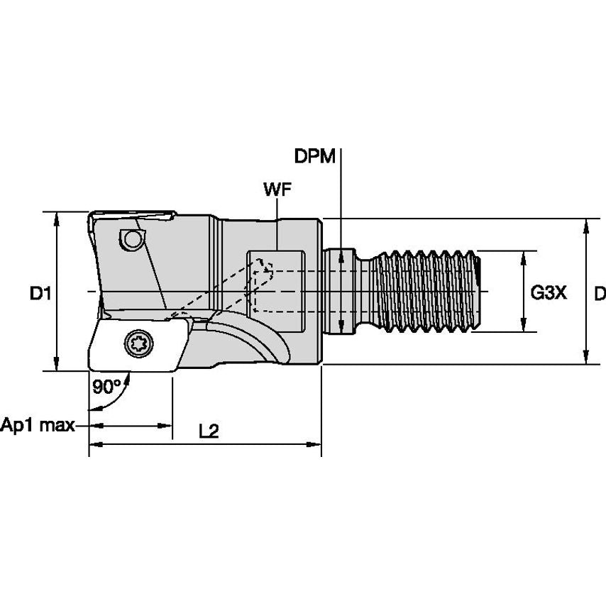 32A03R040M16SED14 Mill 1-14 End Mill Modular 90