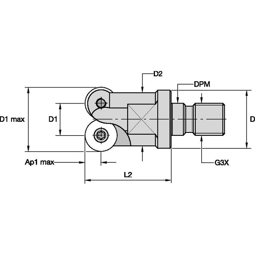 32E02R043M16SRD16 Modular Milling Tool