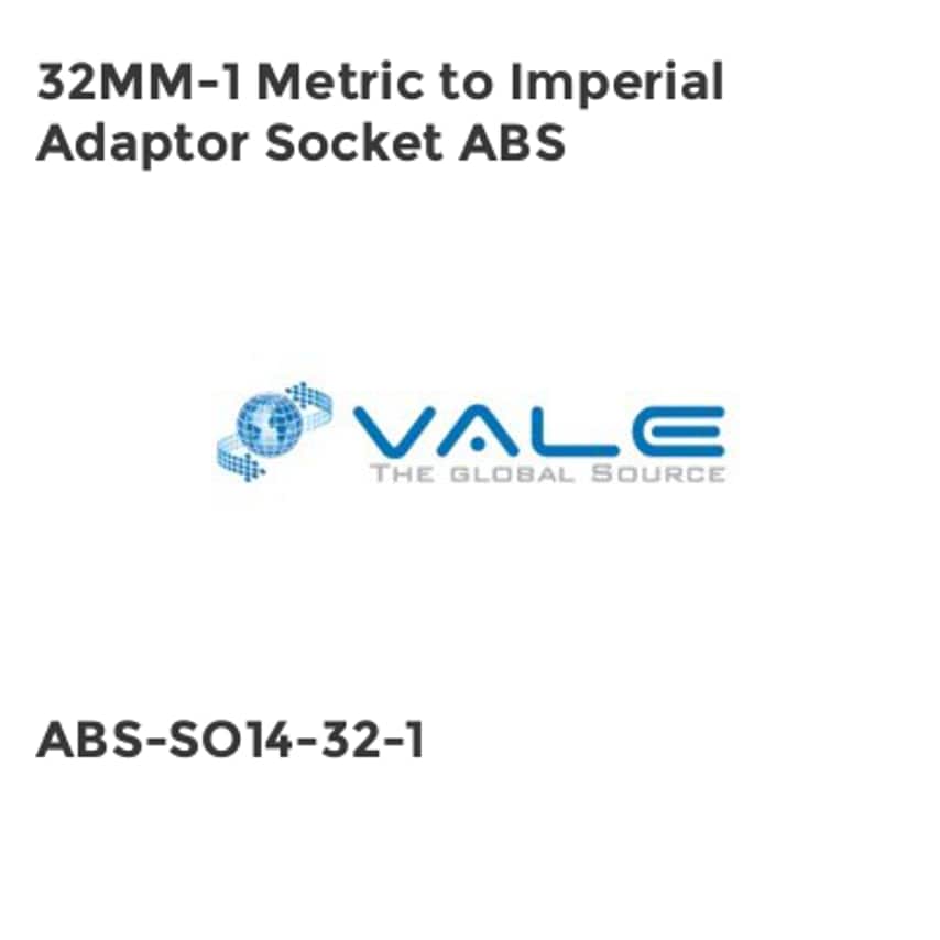 32MM-1 Metric to Imperial Adaptor Socket ABS ABS-SO14-32-1