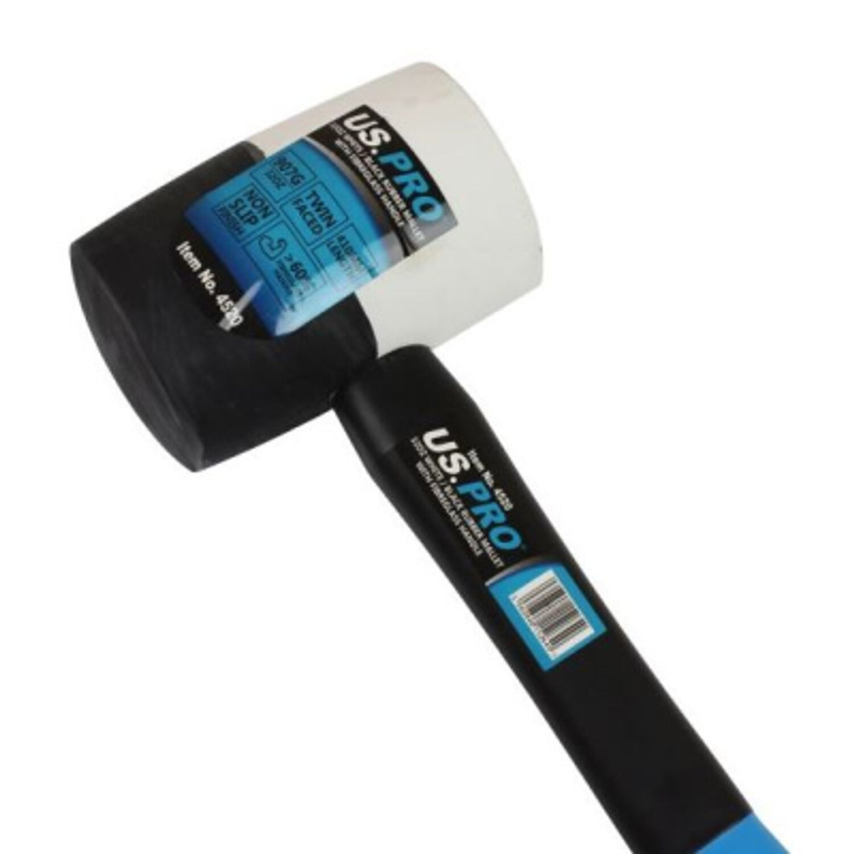 32OZ White/Black Rubber Mallet with Fibreglass Handle