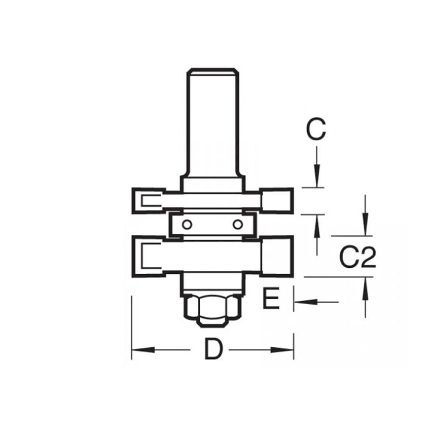337 x 1/2 TCT Tongue & Groove Set 6.35mm x 10.0mm TRE33712TC