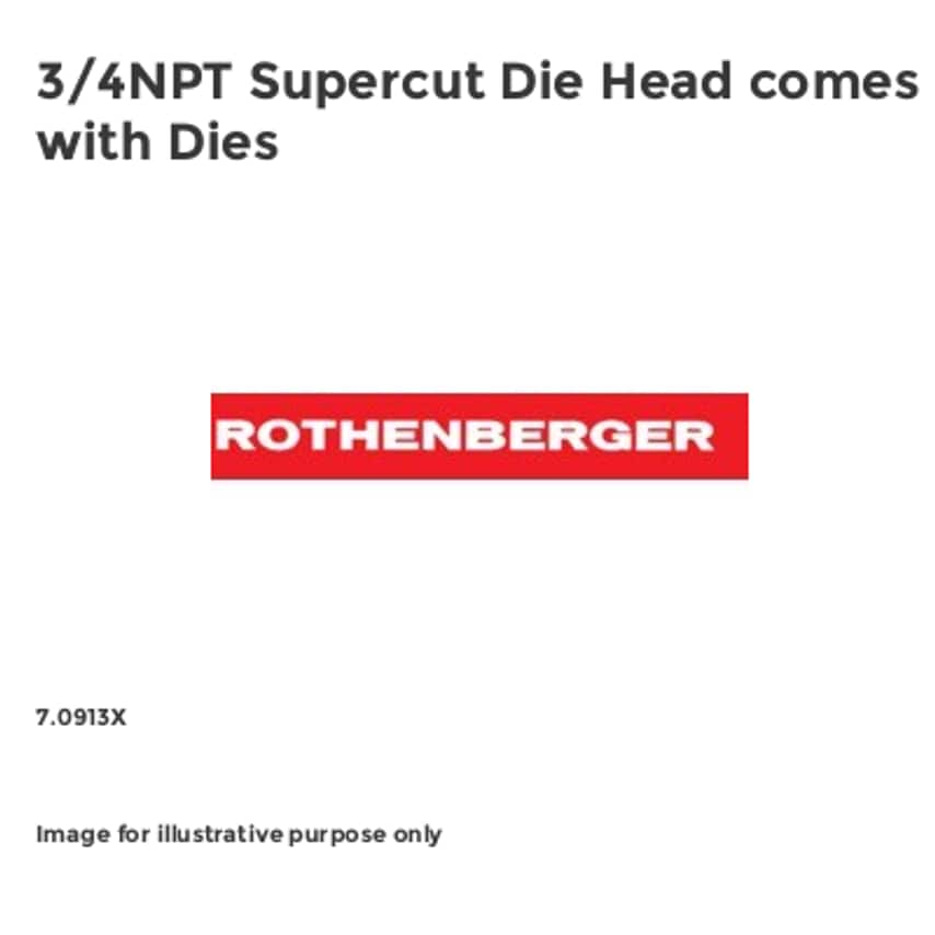 3/4NPT Supercut Die Head comes with Dies