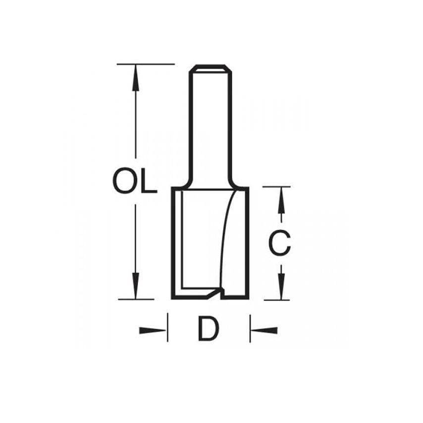 3/4 x 1/4 TCT Two Flute Cutter 8.0 x 19mm TRE3414TC