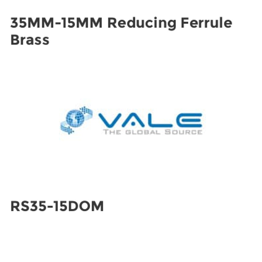 35MM-15MM Reducing Ferrule Brass