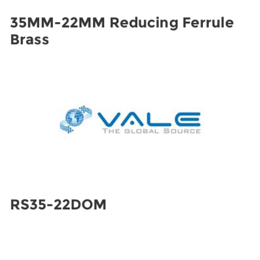 35MM-22MM Reducing Ferrule Brass RS35-22DOM