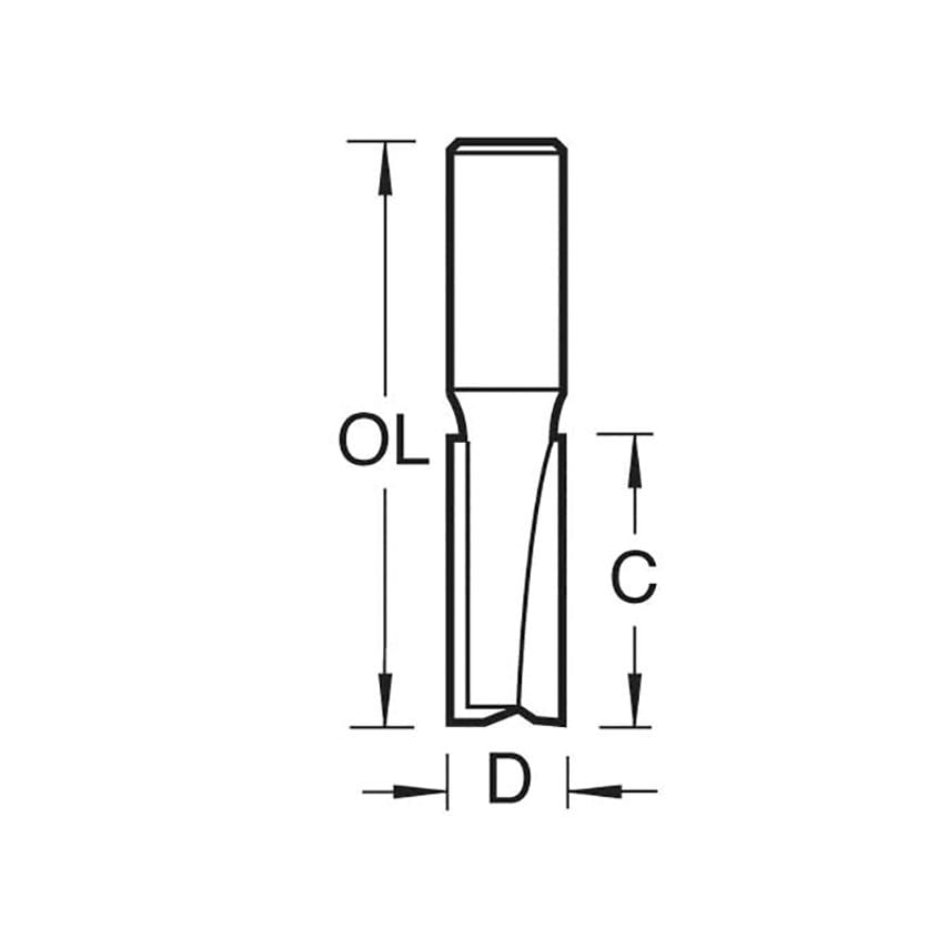 3/75 x 1/2 TCT Two Flute Lockjig Cutter 12.0 x 63mm TRE37512TC