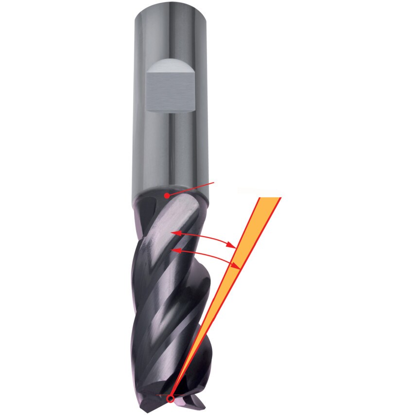 3803 12.00MM Carbide 4 Flute Flatted Shank Standard Length End Mills - nano-A Coated