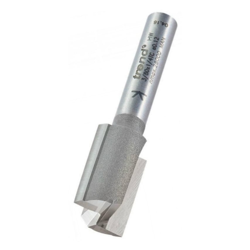 3/80 12.7mm Professional TCT 2 Flute Straight Cutter with Plunge Centre Tip 1/4" Shank