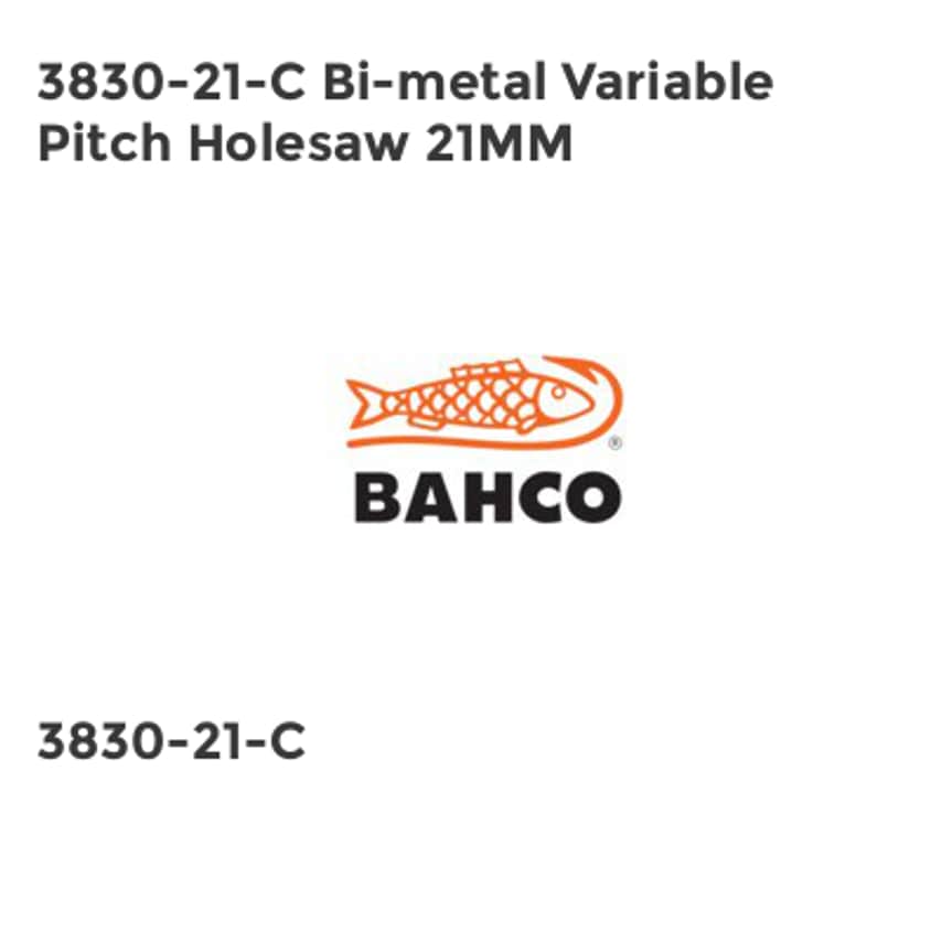 3830-21-C Bi-Metal Variable Pitch Holesaw 21mm