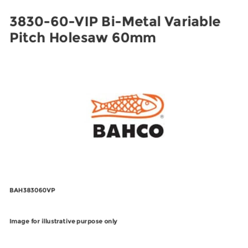 3830-60-VIP Bi-Metal Variable Pitch Holesaw 60mm
