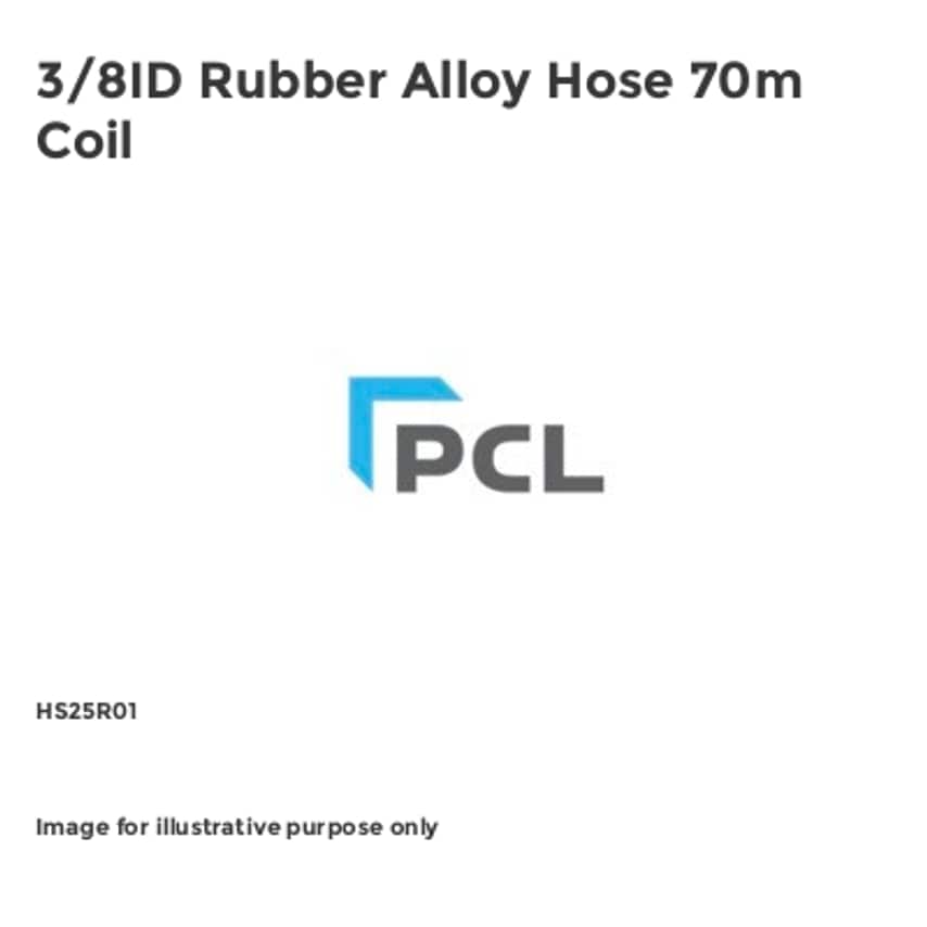 3/8ID Rubber Alloy Hose 70m Coil