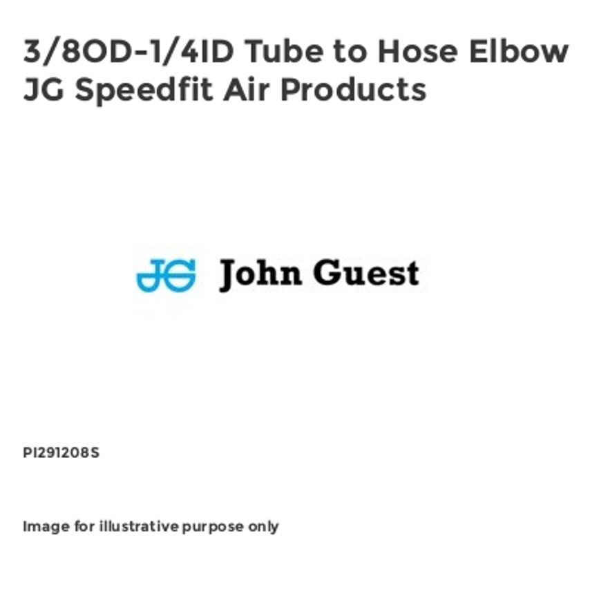 3/8OD-1/4ID Tube to Hose Elbow JG Speedfit Air Products PI291208S