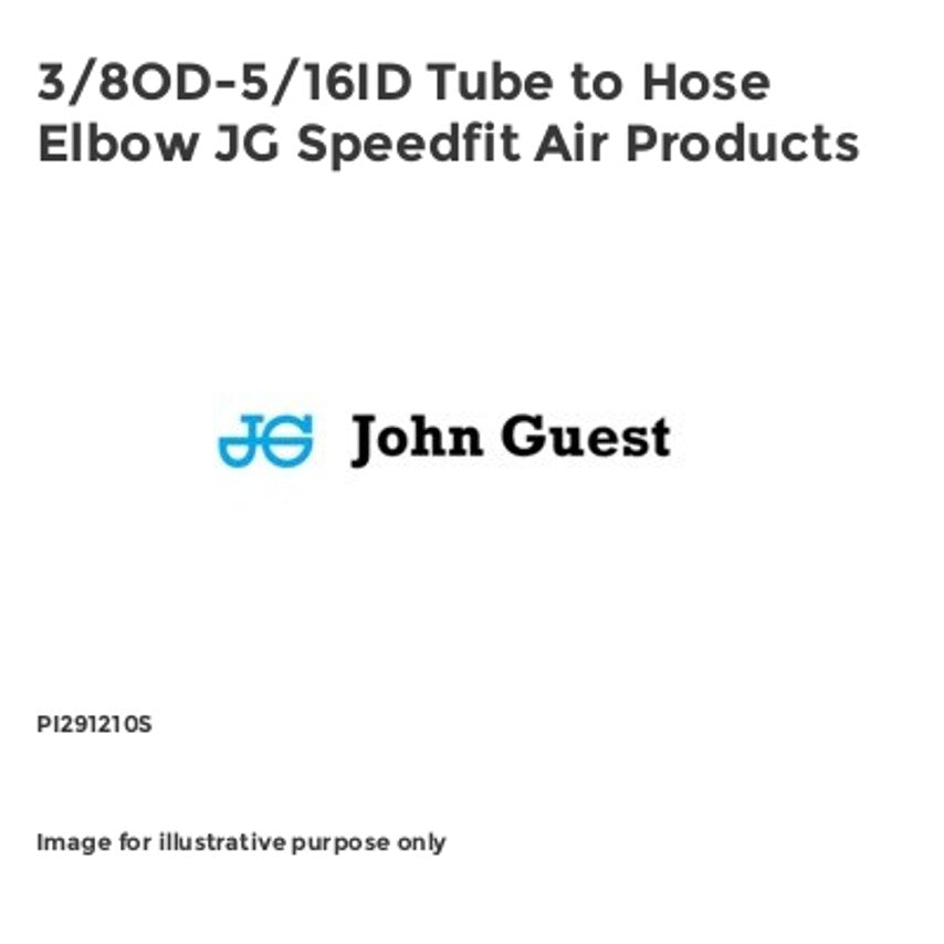 3/8OD-5/16ID Tube to Hose Elbow JG Speedfit Air Products