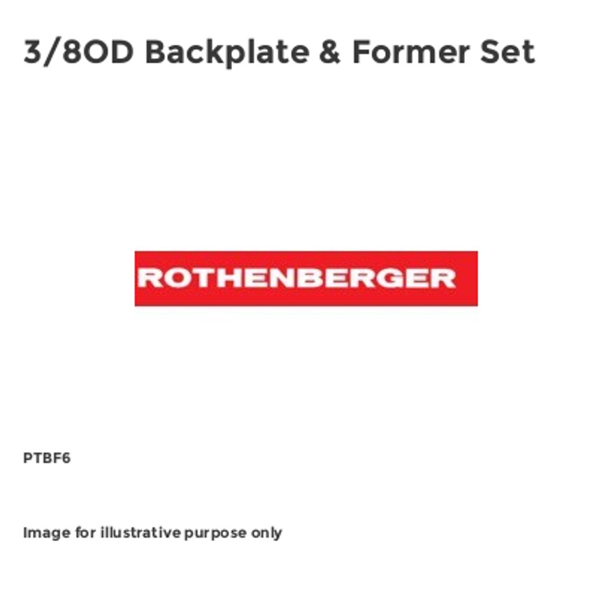 3/8OD Backplate & Former Set PTBF6