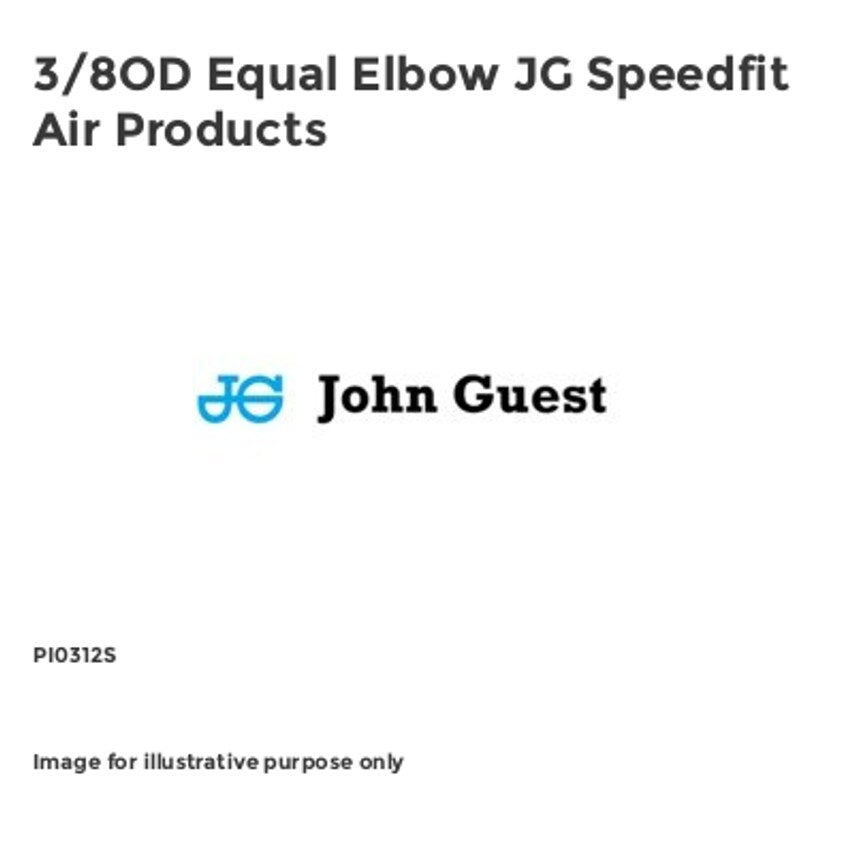 3/8OD Equal Elbow JG Speedfit Air Products PI0312S