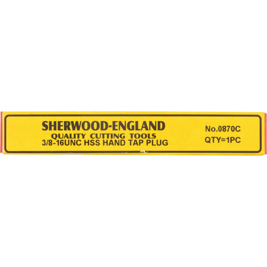 3/8"X16 UNC HSSGT Straight Flute Plug Tap