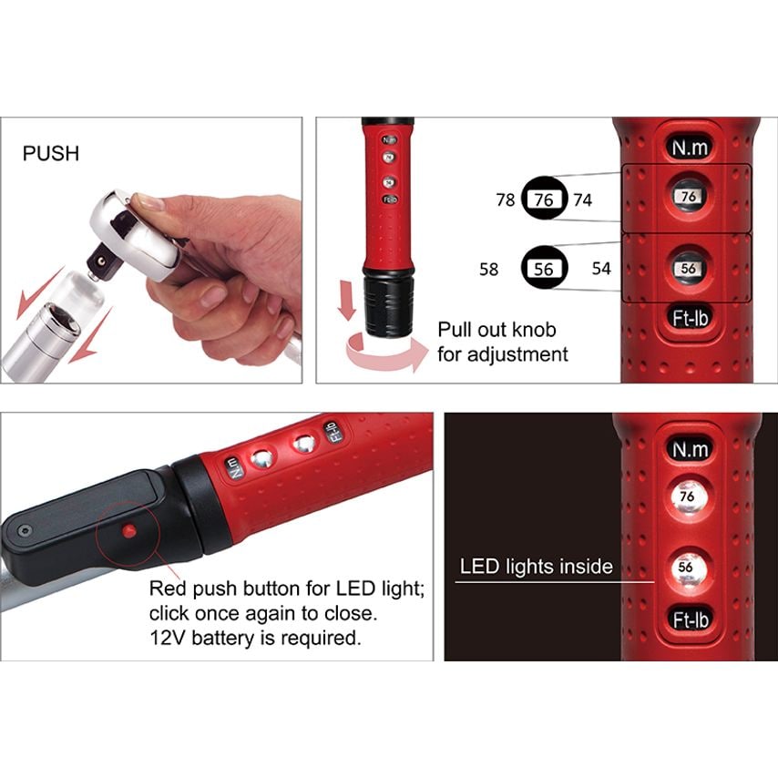 3/8" Drive Torque Wrench 32T 4 -20Nm/3 -14.8ft-lb Matte Finished +/-3% BS-3671F