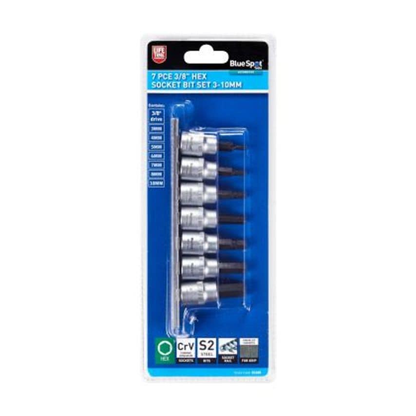 3/8" Hex Socket Bit Set  - 7 Piece