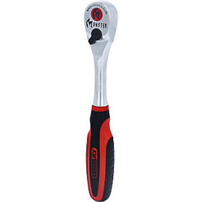 3/8'' Monster Reversible Ratchet, 96 Tooth, Red/Black