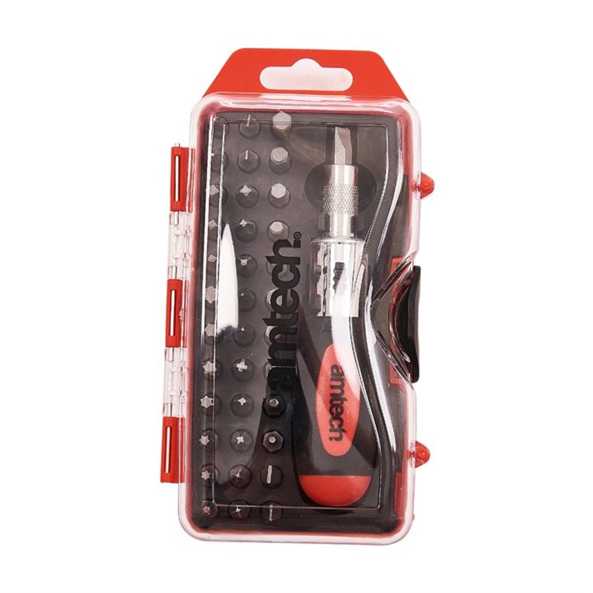 38 Piece Stubby Ratchet Screwdriver and Bit Set