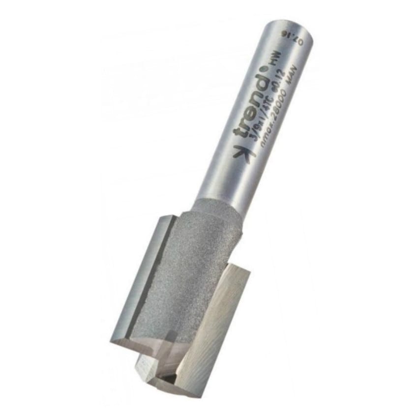3/9 13.0mm Professional TCT 2 Flute Straight Cutter with Plunge Centre Tip 1/4" Shank