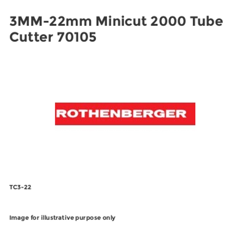 3MM-22mm Minicut 2000 Tube Cutter 70105 TC3-22