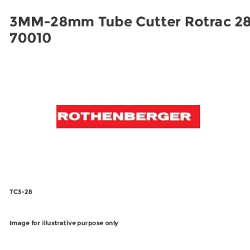 3MM-28mm Tube Cutter Rotrac 28 70010 TC3-28