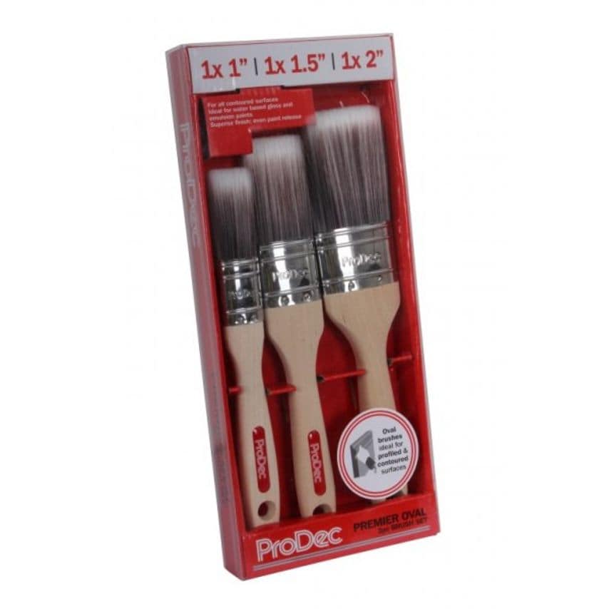 3Pc Premier Oval Synthetic Paint Brush Set