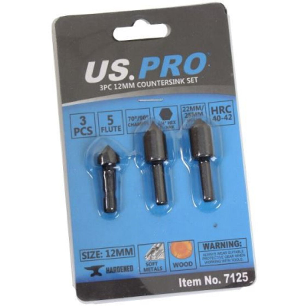 3 Piece 12mm Countersink Set