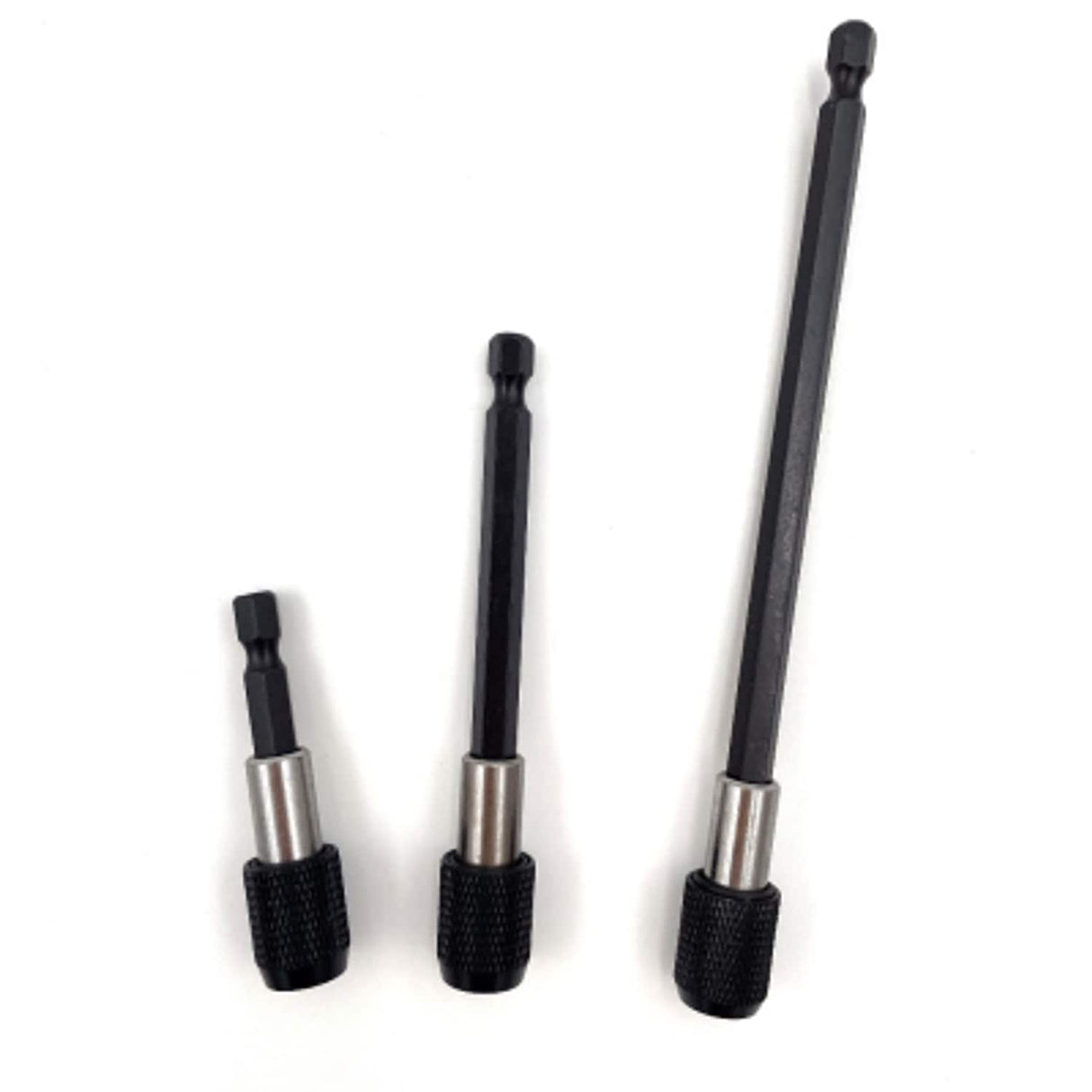 3 Piece 1/4in Drive Magnetic Quick Release Bit Extensions