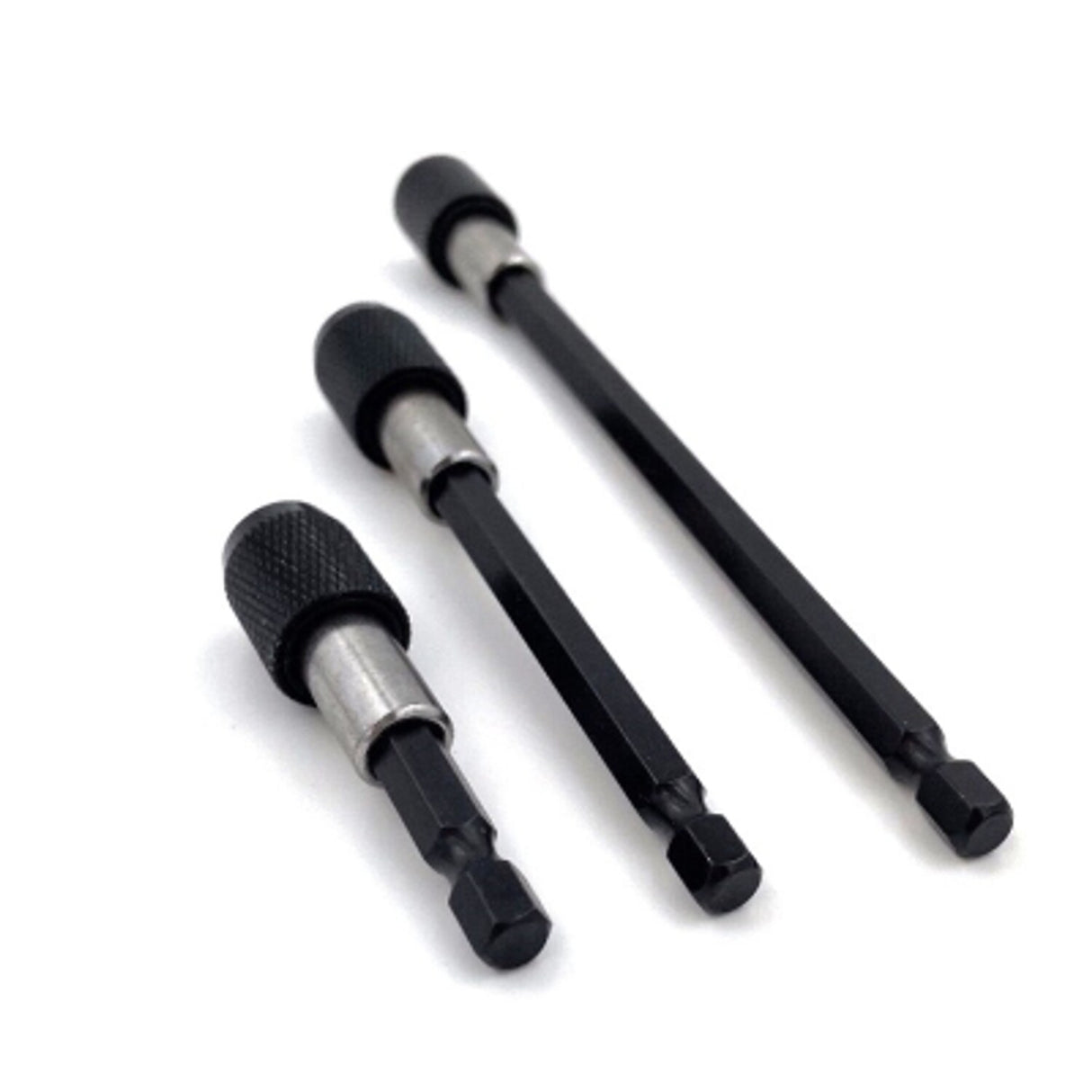 3 Piece 1/4in Drive Magnetic Quick Release Bit Extensions