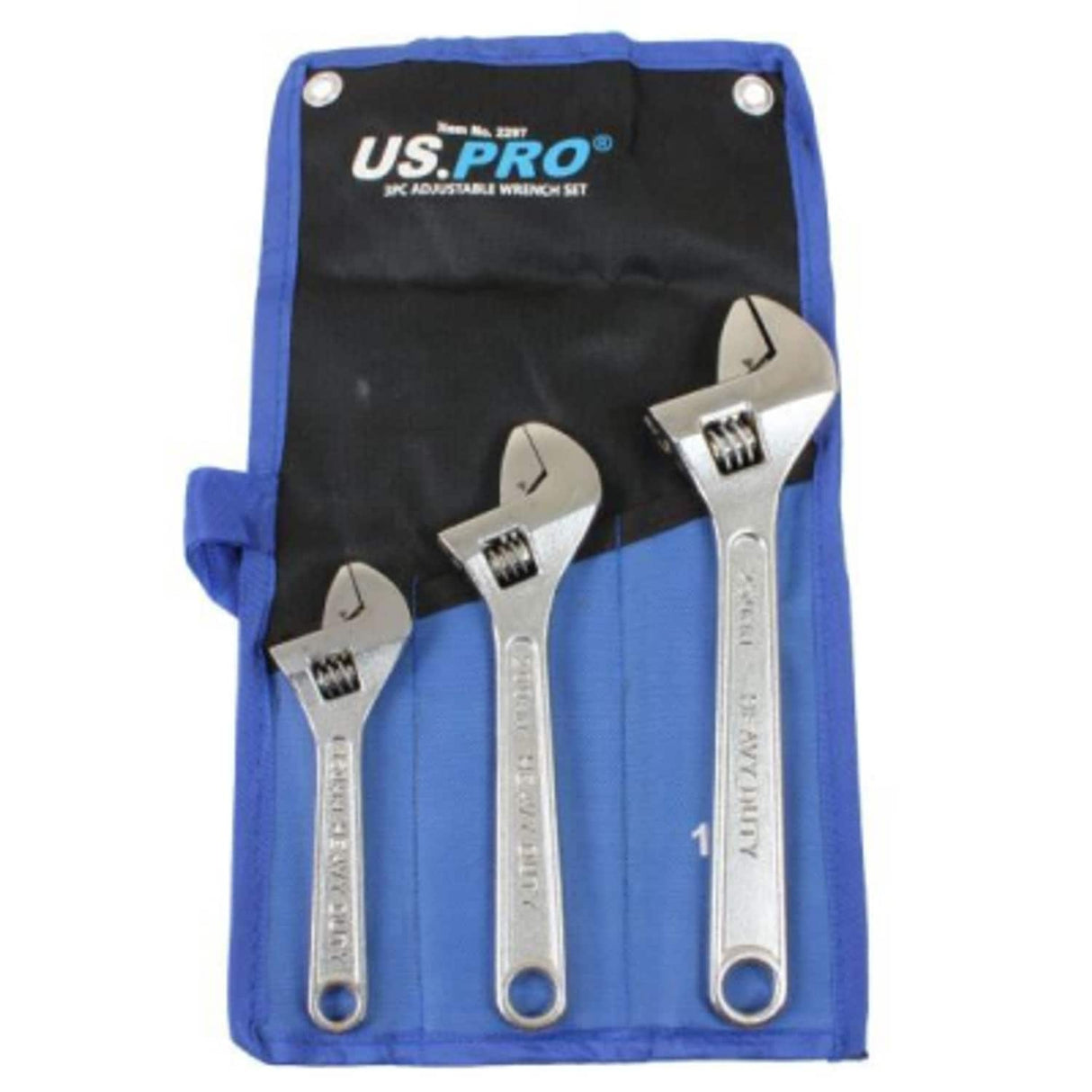3 Piece Adjustable Wrench Set Chrome Finish