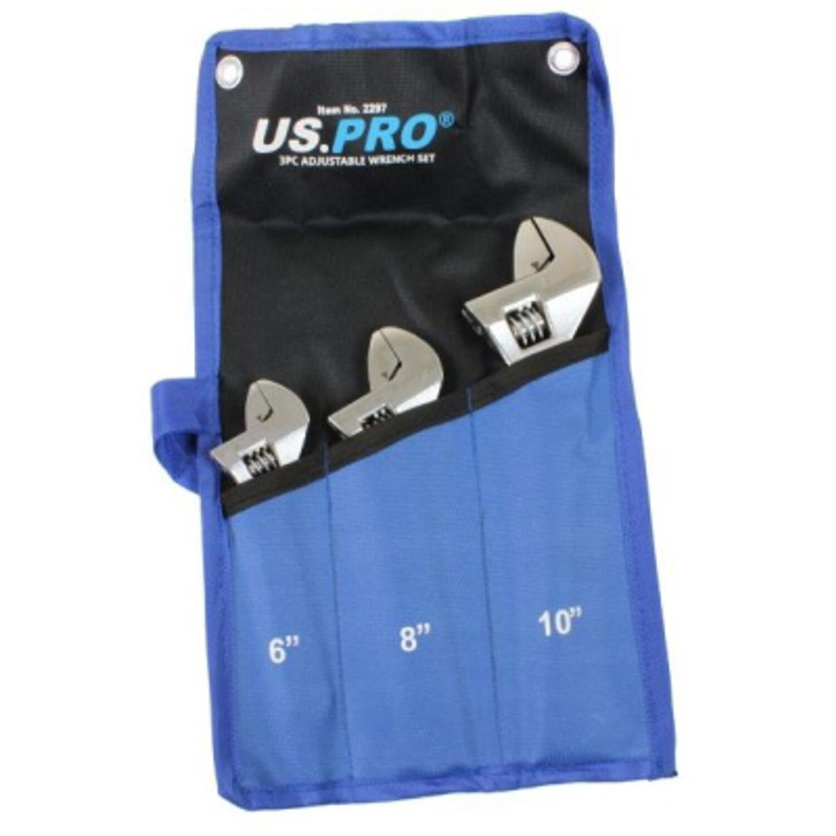 3 Piece Adjustable Wrench Set Chrome Finish