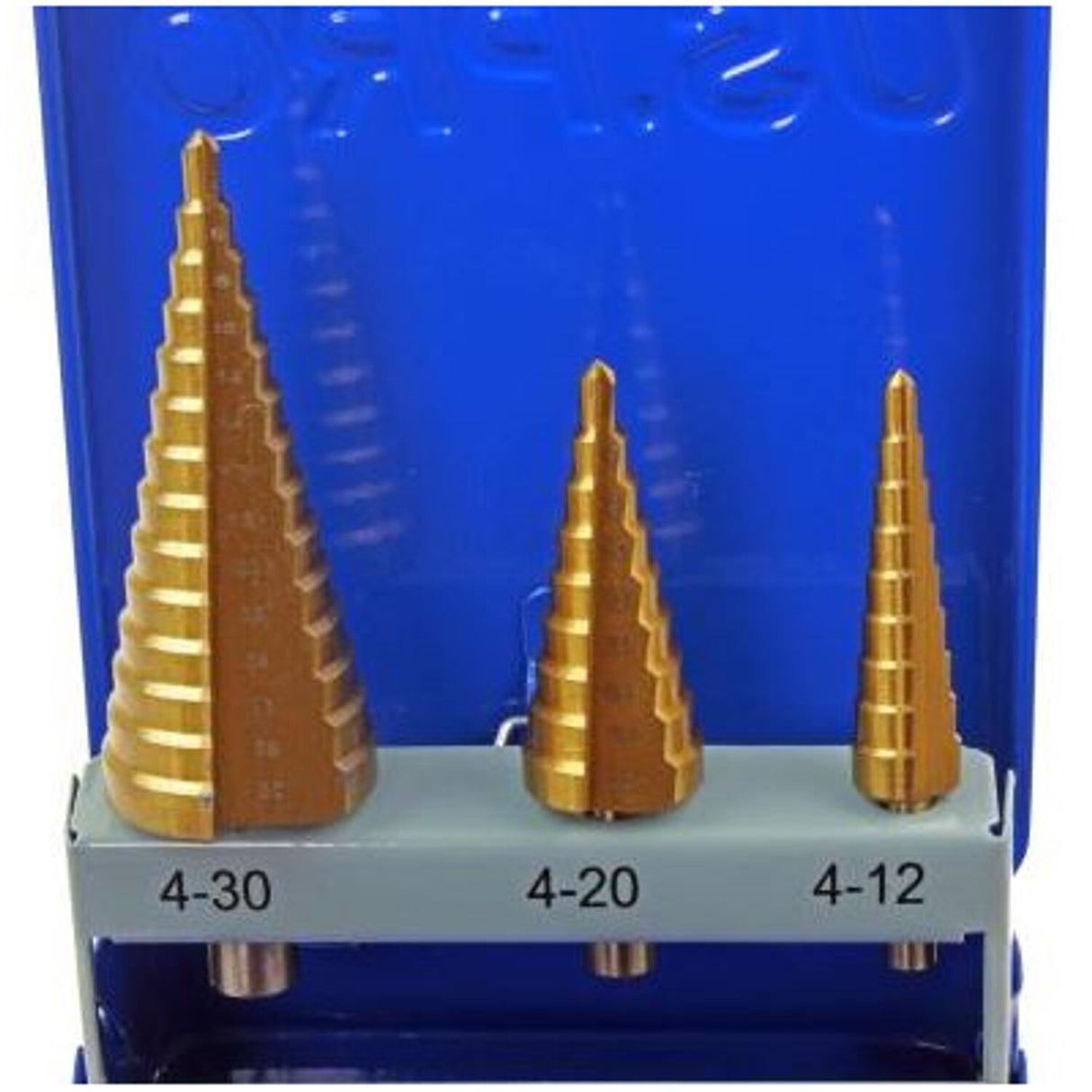 3 Piece HSS Step Drill Bit Set Titanium Coated