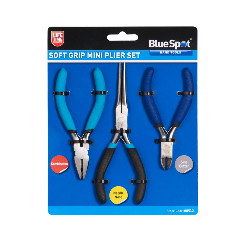 3 Piece Soft Grip Mini Plier Set