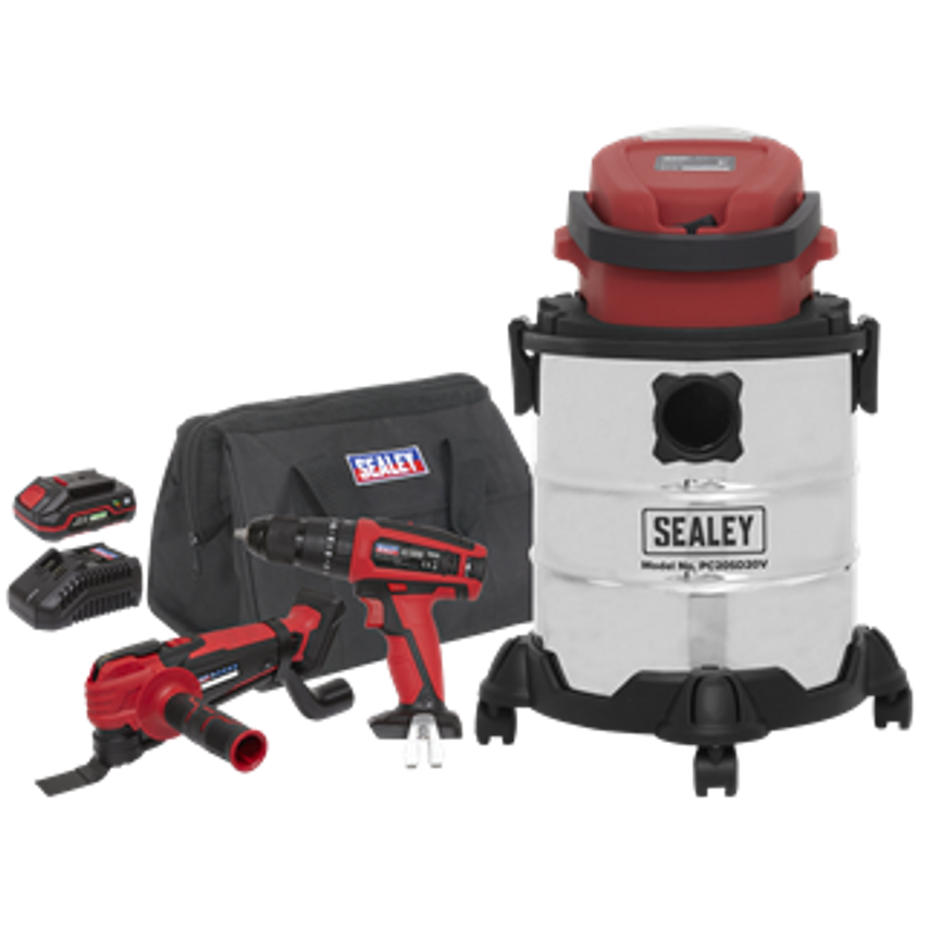 3 x 20V SV20 Series Tool VAC Combo - 2 Batteries - CP20VCOMBO5